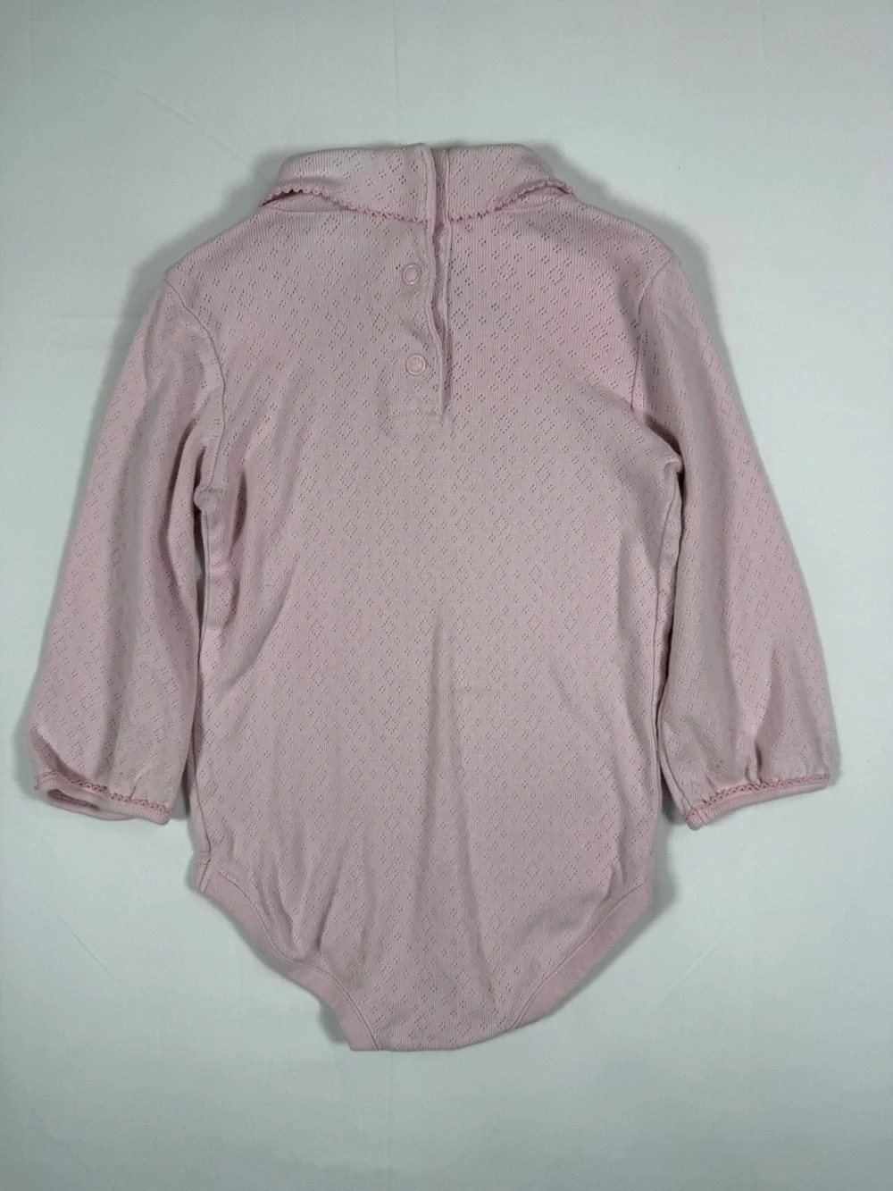 VINTAGE GYMBOREE 2006 Baby Girls Pointelle Turtleneck Bodysuit 18–24M Cotton